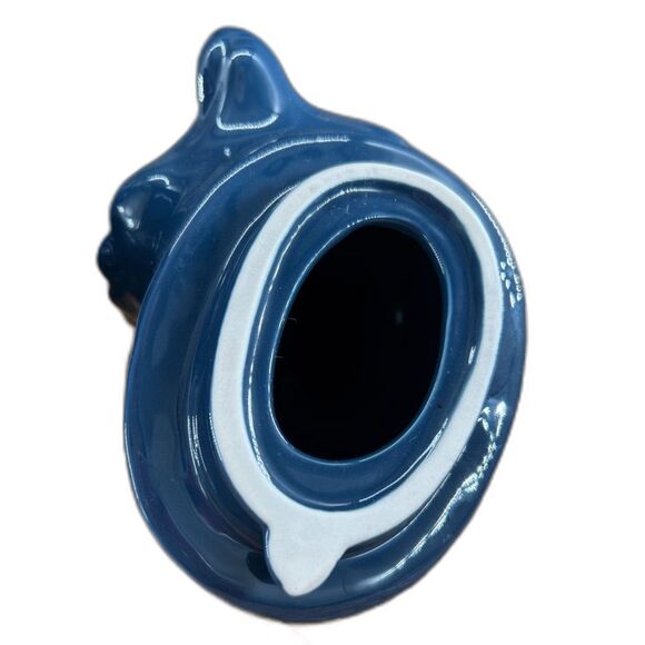 Threshold, Azure Blue Stoneware Fox Cookie Jar 11"H x 8"L x 6.5"W Hand Wash Only - Picture 5 of 10